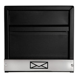 Caixa De Correio Grade Horizontal Preto Fosco Tarja Inox Top