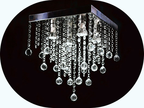 Lustre De Cristal Acricilo 30x30  Lampadas Inclusas 