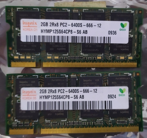 Memoria Ram 2gb 1x2gb Sk Hynix Hymp125s64cp8-s6 Kit X2