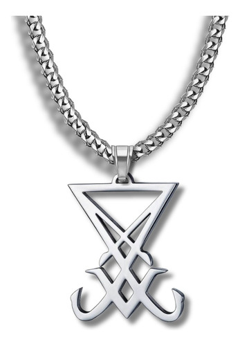 Collar Para Hombre Y Mujer Dije Pentagrama Sigil Color Plata