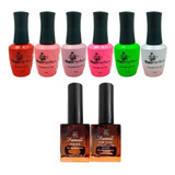 Kit 6 Esmalte Em Gel + Prime + Top Coat Nail Perfect Unhas