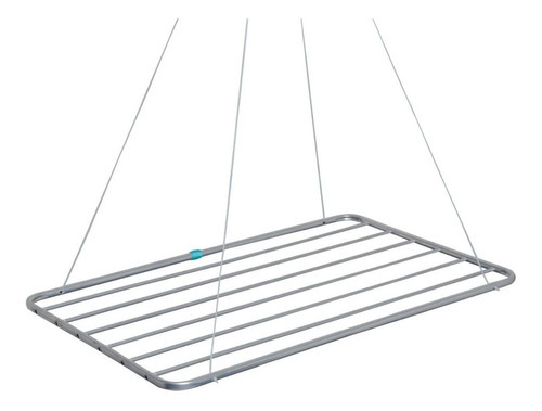 Varal De Teto Alumínio Médio 1,40mt X 0,56mt Mor Cor Cinza