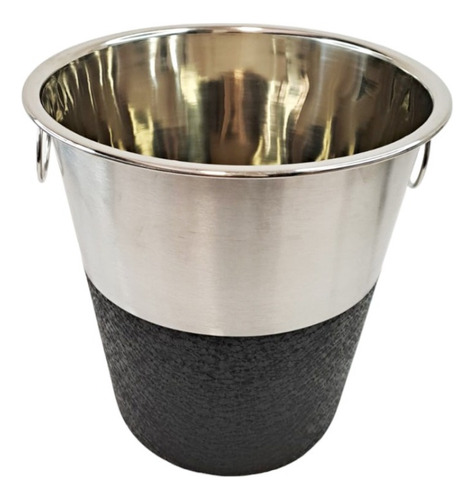 Frapera  Balde Champagne Grande Hielo Acero Inox Negro 