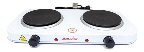 Anafe Eléctrico Brogas 2 Hornallas 2000 Watts Color Blanco