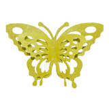 Painel Decorativo 3d Festa Borboleta M Ouro Glitter -2 Unid.