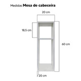 Mesa De Cabeceira Mdf 20x20x60cm Branco Quarto Sala