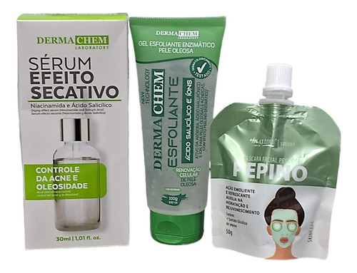 Kit Facial Tratamento Cravos E Espinha Antiacnea Com 3 Itens