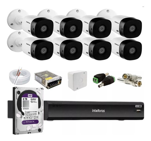 Kit Intelbras 8 Vhl 1220b Full Hd Dvr 8ch Imhdx 3008, C/6tb 