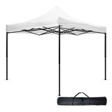 Carpa Toldo 3x3 Plegable Con Lona Impermeable 600d + Bolsa Color Blanco