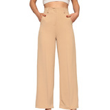 Calça Feminina Wide Leg Pantalona Cintura Alta Duna Promoção