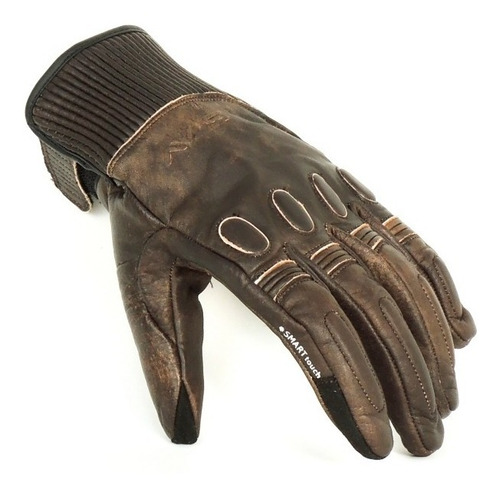 Guantes Moto Cuero Stav Cafe Racer Bobber Retro Argenmotos