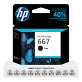 Cartucho De Tinta Hp 667 Preto Original 1275 2376 2775 6475