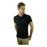 Playera Polo Valdov Para Caballero Slim Fit Negra / Vino