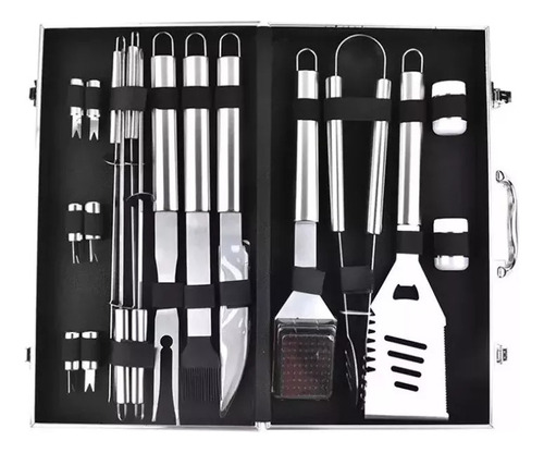 Set Parrilla Bbq 18 Piezas Con Maletin Kit Asados Parrillero