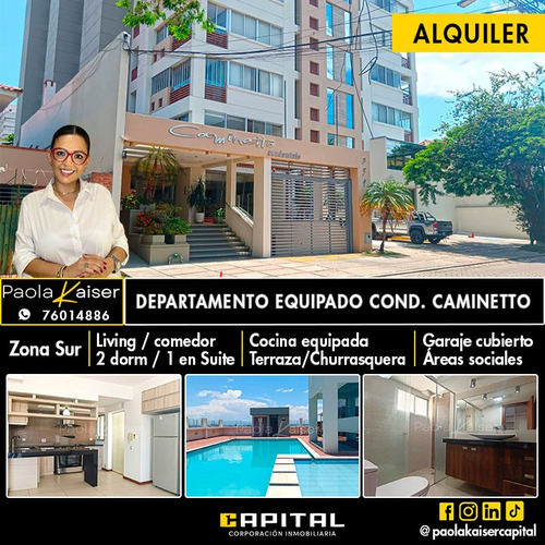 Moderno Departamento En Alquiler, Condominio Caminetto