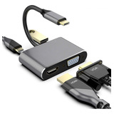 Adaptador Usb C A Hdmi Vga, Adaptador Multipuerto Usb Tipo C