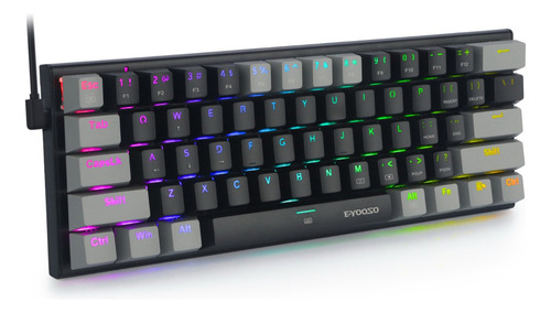 Teclado Gamer E-yooso Z11rgb Qwerty Blue Color Negro Y Gris