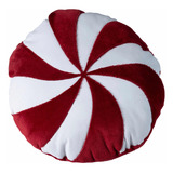 Cojin Candy Circular Navideño 44 X 44 Cm Rojo/blanco Vianney Color Rojo / Blanco