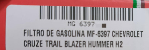 Filtro De Gasolina Mf-6397 Chev Cruze Trail Blazer Hummer H2 Foto 4
