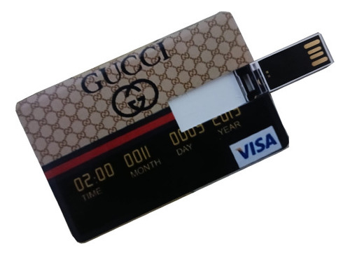 Memoria Usb Flash Tarjeta De Credito Gucci 128gb Pendrive