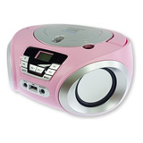 Radio Micro System Toca Cd Usb Bluetooth Fm Rosa