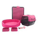 Kit Cachorro Europa Cama Transporte Educador Xixi Sim/não Cor Rosa