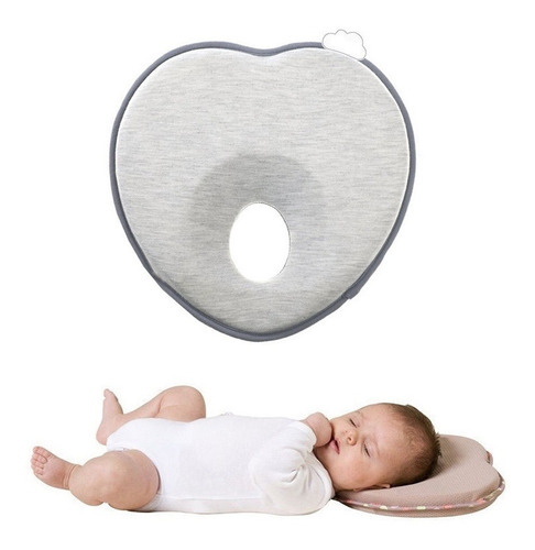 Travesseiro Preventor Para Bebês Apoio Cabeça Cinza H8451