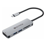 Concentrador Usb-c Hdmi 5 En 1, Adaptador Usb C Con 2 Puerto