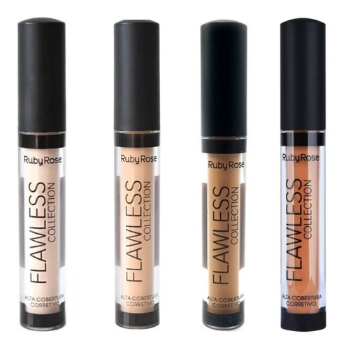 Corrector Ruby Rose Flawless Collection L1, L2, L4, Nude 03, Color Principal L4, Tono Nude/beige/chocolate