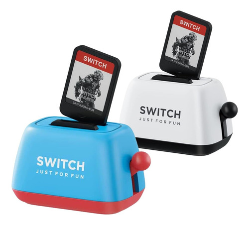 Combo Funda Tostador Juego Nintendo Switch Azul+blanco