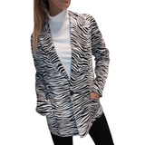 Blazer Animal Print Mujer Gabardina Moda Tendencia 