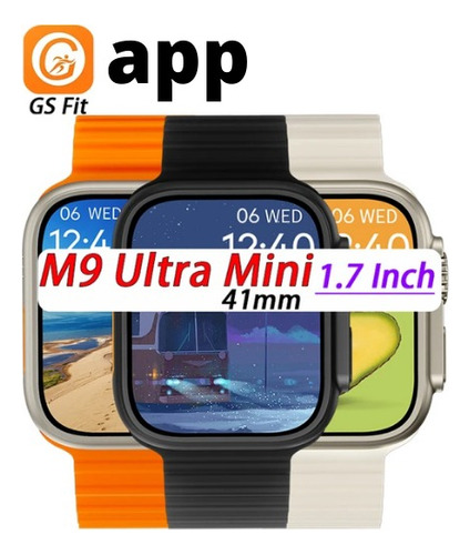 Relógio Smartwatch Feminino  Masculino M9 Ultra Mini Série 9 Cor Da Pulseira Branco