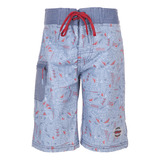 Traje De Baño Niño Mini Shark Boardshorts Print Azul Lippi