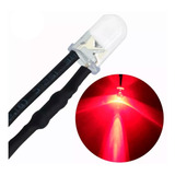 Led Diodo 5mm Rojo Difuso Intermitente 12v Con Cable De 20cm