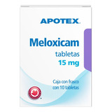 Meloxicam 15 Mg Caja Con Frasco Con 10 Tabletas