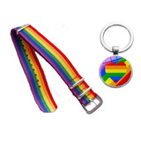 Pulsera Y Llavero Brazalete  Pride Lgbtiq+ Arcoiris Gay 