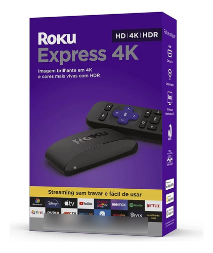 Roku Express 4k 3940 Padrão 4k Preto Com 1gb De Memória Ram