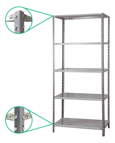 Estantería Metálica 70k 60x90x200m 5 Estantes Con Refuerzo Sigma Parantes, Estantes Pintados En Epoxi En Polvo Horneados