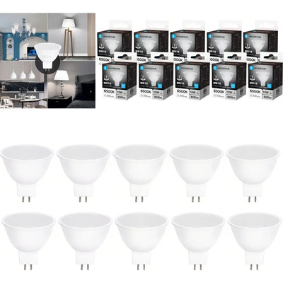 Lampara Foco Led Ahorrador Mr16 10w 10pcs 6500k Luz blanca fría Aigostar | MercadoLibre