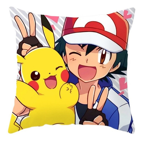 Funda Cojin Almohada Pokemon Pikachu 45x45 Aditienda