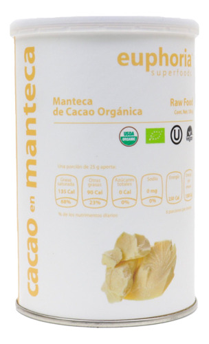 Euphoria Superfoods Cacao En Manteca Orgánico 150 G