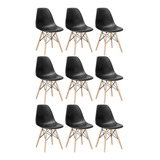 9 Cadeiras Eames Wood Dsw Eiffel Casa Jantar Colorida Cores Cor Da Estrutura Da Cadeira Preto