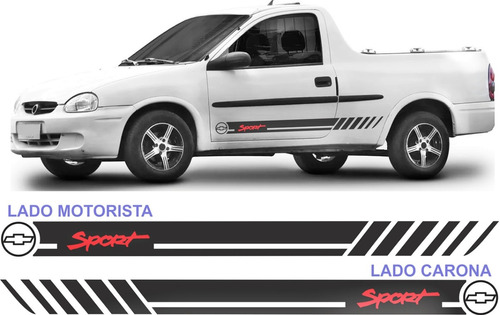 Adesivos Chevrolet Pick-up Corsa Sport Gl Faixa Lateral Par