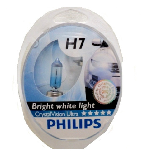 Lampara Philips H7 Con Reglamentaria Cristal Vision El Par