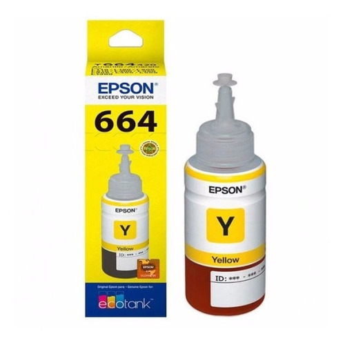 Refil Tinta Original Epson T664 Amarelo L365 L395 L220 L210