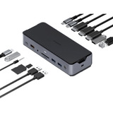 Hub Adaptador 15 Em 1 Tipo C Usb 3.0 Hdmi Rj45 Micro Sd + Nf