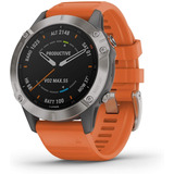 Garmin Fenix 6 Zafiro Correa Silicona Naranja 47mm Reloj