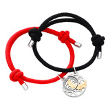 Set Pulseras Magneticas Manilla Parejas Novios Sol Luna Alas