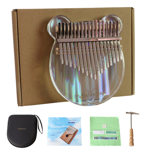 Piano De Dedo Rainbow Crystal Kalimba De 17 Teclas Portátil