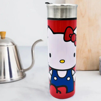 Termo Para Café Acero Inoxidable Hello Kitty 430ml Colección Color Rojo Manzana